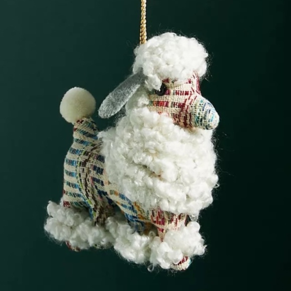 Anthropologie Poodle Pup Christmas Ornament